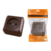 Купить Розетка открыт. уст. 10а 250в IP20 (керам.) "Ладога" бук (1/10/200) TDM SQ1801-0310