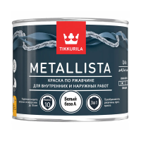 Краска по ржавчине  3 в 1 "METALLISTA"  белая  база A  0,4 л (1/24) "Тиккурила"