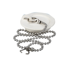 Купить Пробка для ванн и раковин с цепочкой нерж. 45 см, белая (1/100) "MASTERPROF"