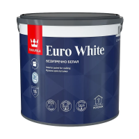 Краска "EURO WHITE"  9 л (1) белая для потолков "Тиккурила"
