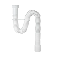 Купить Сифон гофр. "Элит мини" без выпуска 1 1/2" х 40/50 мм с хомутом жесткости (1/90) "Вирпласт"