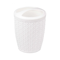 Купить Стакан для ванной комнаты "Вязаное плетение" белый (1/18) "Альтернатива" м7120
