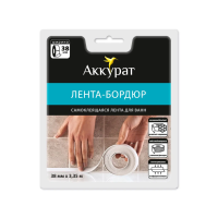 Купить Лента-бордюр самокл. 38 мм*3,35 м белая (1/18) "Аккурат"
