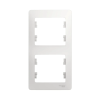 Купить Рамка "GLOSSA" 2-х местн. вертикальная, белый (1/30/180) "SCHNEIDER"