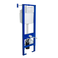 Купить Инсталляция рамная для подвесного унитаза "Атом 410" с кнопкой (белый) (1) "BERGES"