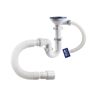 Купить Сифон 3 1/2" х 40 мм с переливом и гофротрубой (1/25) "ORIO" S-41079