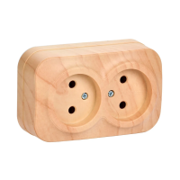 Купить Розетка открыт. уст. "GLORY" 2-х местн. рс22-2-хс, 10а, сосна (1/24/288) "IEK"