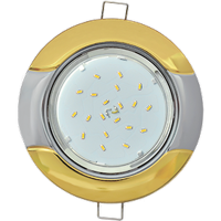 Купить Светильник встроенный Ecola GX53-H4 38x116 Волна Золото-хром fm71h4ecb