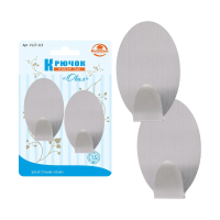 Купить Крючки "Овал" металл. клейкие (блистер 2 шт.) (1/12/144) "Мультидом" VL27-113