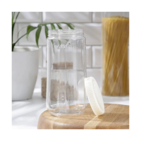 Купить Банка для сыпучих продуктов "GREEN REPUBLIC" 1 л с крышкой (лен) (1/12) "PLAST TEAM" PT170210001