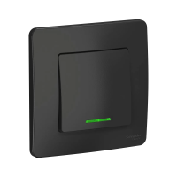 Купить Выключатель "BLANCA" 1 кл. с индикатором 10а, антрацит (1/10/20) "SCHNEIDER"