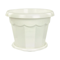 Купить Горшок для цветов "Гармония"  7 л  D 280 мм с поддоном (белый) (1/20) "Альтернатива" м1412