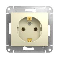 Купить Розетка "GLOSSA" 1 местн. с заземл. (механизм) 16а, бежевый (1/20/160) "SCHNEIDER"