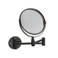 Купить Зеркало косметическое настенное D=15 см двустороннее, черное (1/12) "SWENSA" BSA-MR-005-D15
