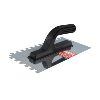 Купить Гладилка зубчатая нержав. 270 х 130 мм пластм. ручка зуб 10 х 10 мм (1/24) "Кедр" 145-0060