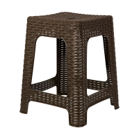 Купить Табурет пласт. "RATTAN" квадратное сиденье, H=44,8 см (горький шоколад) (1/5) "INGREEN"  ING6181гшк
