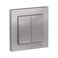 Купить Выключатель "ATLASDESIGN" 2-х кл. 10а, алюминий (1/10/60) "SCHNEIDER"