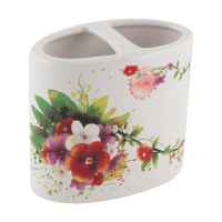 Купить Стакан для ванной комнаты "Летнее настроение" TBH-SUM, с разделителями, керамика (1/4/24)"рыжий кот"