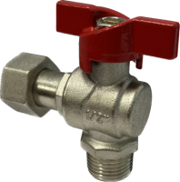 Купить Кран шаровый с накид гайкой угловой 1/2" г/ш 08131