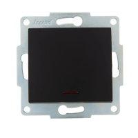 Купить Выключатель "KARINA" 1 кл. с индикатором (механизм) черный бархат (1/10/120) "LEZARD" 707-4288-111