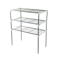 Купить Полка настольная 3-х ярусная 57*30*65 см металл/пласт., хром. (1/15) "SWENSA" SWFL-1083