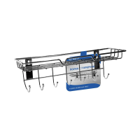 Купить Полка настенная 29*9*9 см с 7 крючками (1/8/64) "Мультидом" AN52-27