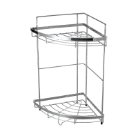 Купить Полка для ванной угловая 2-х ярусная 24,5*24,5*38 см хром. (1/6) "Рыжий кот" COZY-CR-2