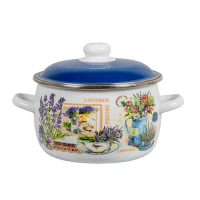 Купить Кастрюля эмалиров. "Горная лаванда" белосн. 4 л (1/4) "Стальэмаль"  6RC201M