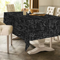 Купить Скатерть 150*150 см рогожка, версаль черный (1/20) "SONNET"