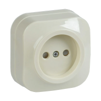 Купить Розетка открыт. уст. "GLORY" 1 местн. с шторк. рсш20-2-хк, 10а, кремовый (1/36/432) "IEK"