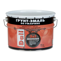 Грунт- эмаль по ржавчине "DALI" 3 в 1 молотковая зеленая 10 л (1) "Рогнеда"