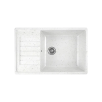 Купить Мойка для кухни врезная искусств. камень GRS-78L-331 с крылом 780*500 мм белая (1) "GREENSTONE"