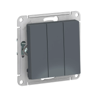 Купить Выключатель "ATLASDESIGN" 3-х кл. (механизм) 10а, грифель (1/10/60) "SCHNEIDER"