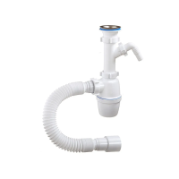 Купить Сифон 1 1/2" х 40 мм с отводом и гофротрубой (1/30) "ORIO" а-40059