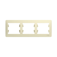 Купить Рамка "GLOSSA" 3-х местн. горизонтальная, бежевый (1/15/90) "SCHNEIDER"