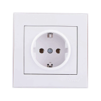 Купить Розетка "RAIN" 1 местн. с заземл. (керамика) белый (1/10/120) "LEZARD" 703-0202-122