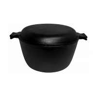 Купить Кастрюля чугунная CC-20/30 D=20 см, 2,2 л с крышкой-сковородой 0,8 л (1/4) "MALLONY"