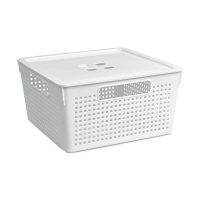 Купить Корзина для хранения с крышкой "Лофт" 11 л  29*29*15,1 см (белая) (1/17) "Виолет"