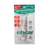 Купить Удлинитель "ENGY гранд"  3 м, 4 розетки с заземл. (пвс 3 х 0,75), белый (1/25)