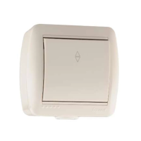 Купить Выключатель открыт. уст. "NATA" 1 кл. проходной, белый (1/10/120) "LEZARD" 710-0200-105