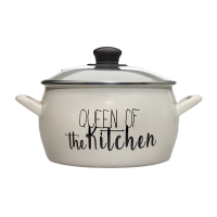 Купить Кастрюля эмалиров. "QUEEN OF KITCHEN" 5,4 л, 22 см стекл. крышка (1/4) "METROT"