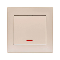 Купить Выключатель "RAIN" 1 кл. с индикатором, кремовый (1/10/120) "LEZARD" 703-0303-111