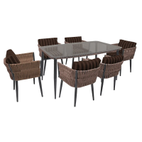 Купить Комплект садовой мебели "TINTO4" (стол, 6 стульев) орех (1) "ALFART"