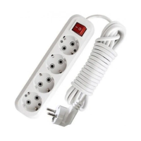 Купить Удлинитель с заземл. и выключ. 5 м  4 розетки  пвс 3*0,75 мм (1/15)  (ухз-104 5 м)