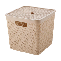 Купить Корзина универс. с крышкой "RATTAN" 300*300*280 мм 21 л (морской песок) (1/6) "KEEPLEX" KL130511015