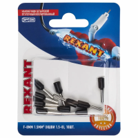 Купить Наконечники штыревые втулочные изолиров. ншви 1.5-8  упак. 10 шт (черные) (1/10) "REXANT" 06-0406-A