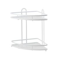 Купить Полка для ванной угловая 2-х ярусная "TERMO" 27*27*34,5 см (белый) (1/8) "SWENSA" SWR-1003-02-WHT