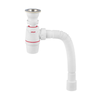 Купить Сифон "NEO" с выпуском 1 1/2" х 40 мм и гофротрубой 800 мм (1/30) "WIRQUIN"