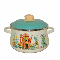 Купить Кастрюля эмалиров. "Чайный домик" слон. кость 5,5 л (1/4) "Стальэмаль"  1с47я