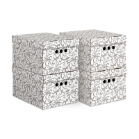 Купить Короб для хранения "CLASSIC GREY" 25*33*18,5 см (набор 4 шт.) св-сер (1/10) "VALIANT" CG-BCTN-LG-4S